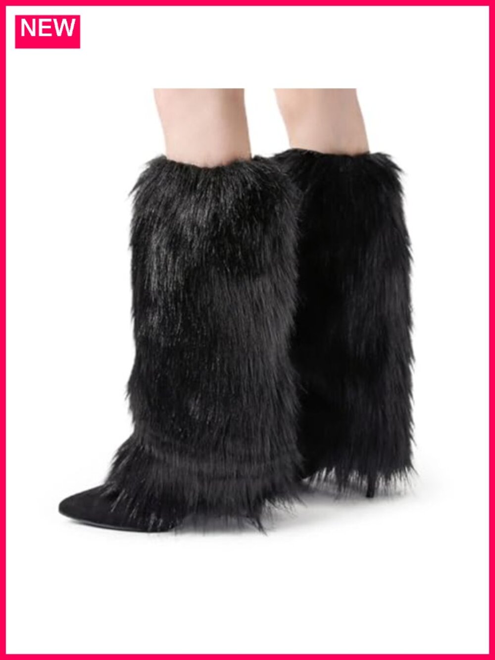 Faux Fur Leg Warmers Fuzzy Fluffy Boot Covers Women Winter Knee High Cozy